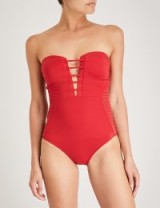 JETS BY JESSIKA ALLEN Parallels bandeau swimsuit chilli ~ red strapless swimsuits