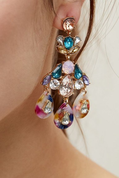 ANTHROPOLOGIE Jewelled Chandelier Earrings | pretty statement jewellery - flipped