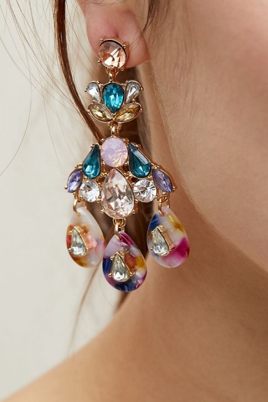 ANTHROPOLOGIE Jewelled Chandelier Earrings | pretty statement jewellery