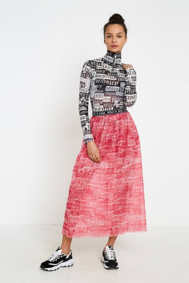 Juicy Couture X VFILES Pink Tulle Printed Skirt – sheer skirts