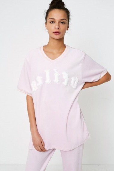 Juicy Couture X VFILES Pink Velour T-Shirt – designer tees - flipped