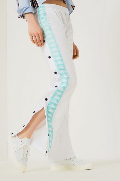 Kappa Astoria White Wide-Leg Track Pants – sporty trousers – sports fashion - flipped