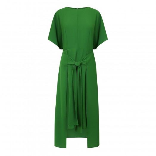 WAREHOUSE KNOT FRONT DRESS BRIGHT GREEN / front tie dresses