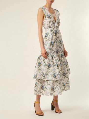 BROCK COLLECTION Lace-detail floral-print dress / luxury tiered dresses / summer occasions - flipped