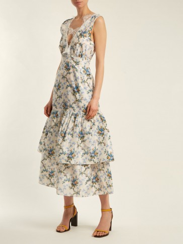 BROCK COLLECTION Lace-detail floral-print dress / luxury tiered dresses / summer occasions