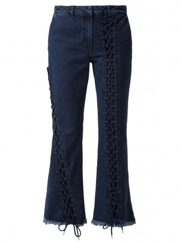 MARQUES’ALMEIDA Lace-up cropped jeans ~ frayed denim - flipped