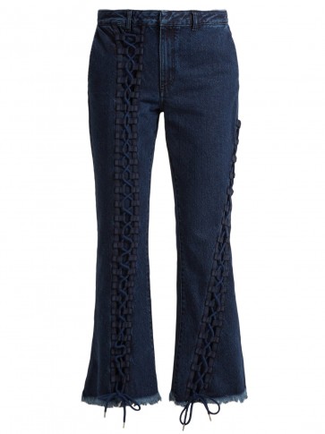 MARQUES’ALMEIDA Lace-up cropped jeans ~ frayed denim