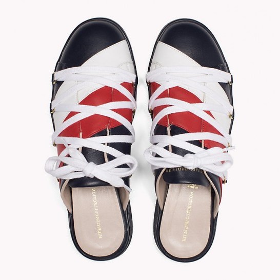 HILFIGER COLLECTION LACE-UP SLIP-ON SNEAKER | backless sneakers - flipped
