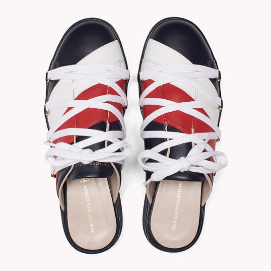 HILFIGER COLLECTION LACE-UP SLIP-ON SNEAKER | backless sneakers