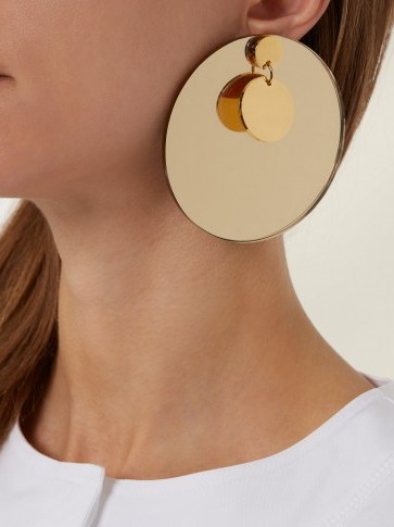 JIL SANDER Large-disc earrings ~ round statement jewellery - flipped