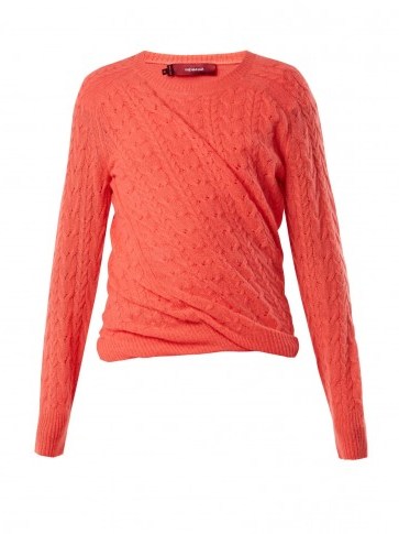 SIES MARJAN Libbie cable-knit cashmere sweater | ruched jumpers - flipped