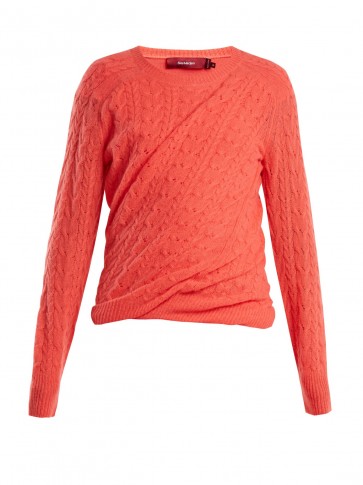 SIES MARJAN Libbie cable-knit cashmere sweater | ruched jumpers
