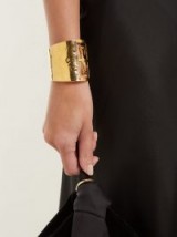 GIVENCHY Logo cut-out cuff ~ gold tone statement cuffs
