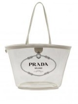 PRADA Logo-print plexi tote ~ clear plastic shopper