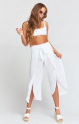 SHOW ME YOUR MUMU MACARENA PANTS WITH BIG BOW ~ SHADOW GAUZE WHITE | front slit cropped trousers