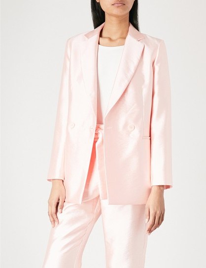 MAJE Pink Double-breasted woven blazer - flipped