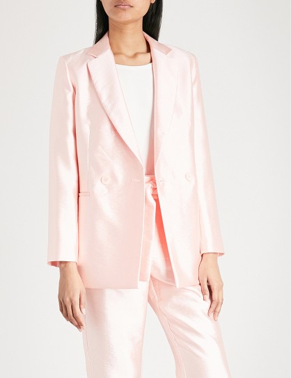 MAJE Pink Double-breasted woven blazer