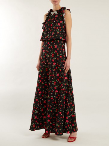 DODO BAR OR Mariangela crystal-embellished bow dress ~ long sleeveless floral dresses