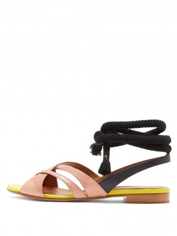 MALONE SOULIERS Marlene leather sandals | strappy flats - flipped