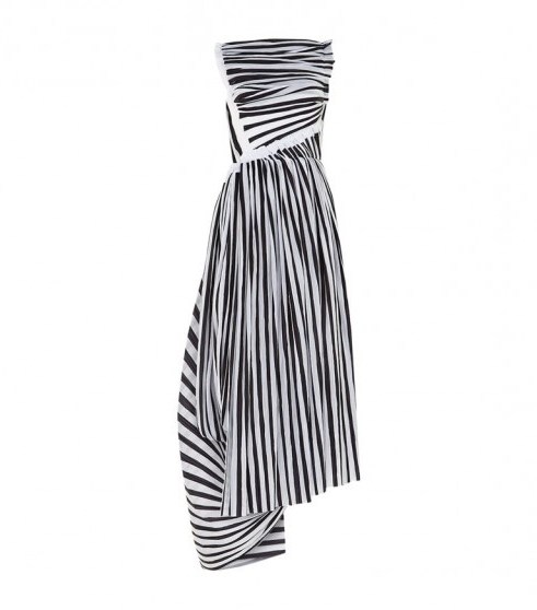 Maticevski Anniversary Stripe Printed Midi Dress ~ striped asymmetric dresses - flipped