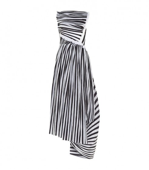 Maticevski Anniversary Stripe Printed Midi Dress ~ striped asymmetric dresses