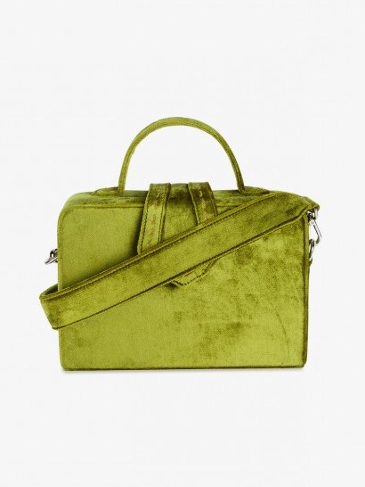 Mehry Mu Green Fey Velvet Box Bag ~ jewel tone shoulder bags - flipped