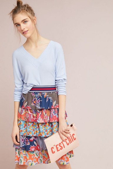 Maeve Mendes Tiered Skirt | multicoloured floral skirts