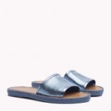 TOMMY HILFIGER METALLIC MULES in ENGLISH MANOR | blue leather sliders