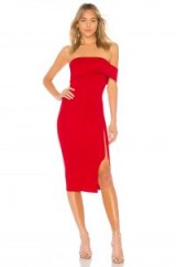 Michael Costello X REVOLVE AUDREY DRESS Red | one shoulder side slit party dresses