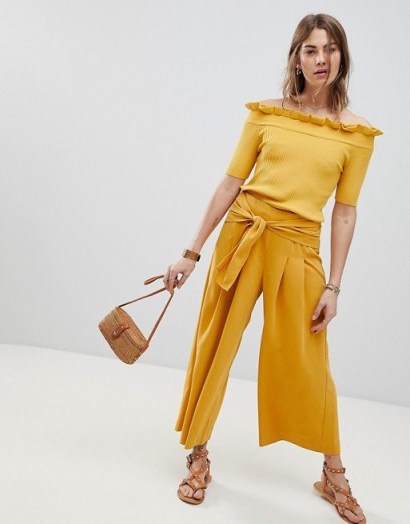 Moon River Wide Leg Trousers in Marigold | yellow pleated pants - flipped