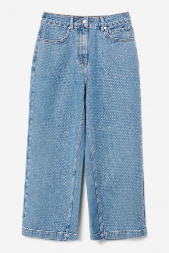 MOTO Bleach Diamante Crop Jeans | embellished denim - flipped