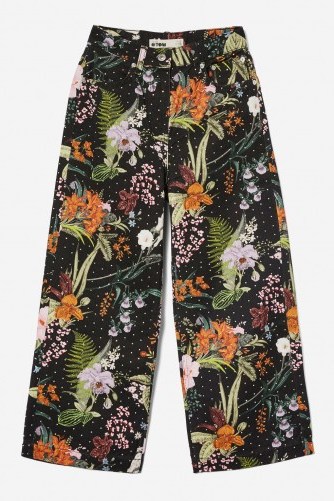 MOTO Tropical Diamante Cropped Jeans / floral embellished denim - flipped