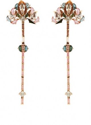 NAK ARMSTRONG Lotus Drop Earrings ~ floral multicoloured gemstone statement jewellery - flipped