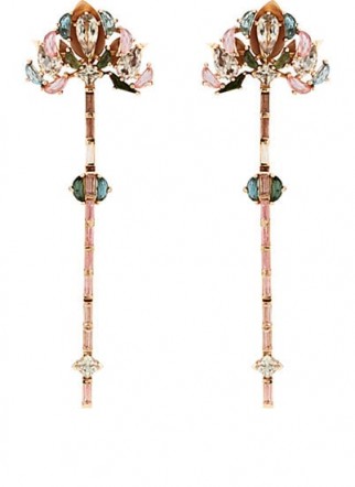 NAK ARMSTRONG Lotus Drop Earrings ~ floral multicoloured gemstone statement jewellery
