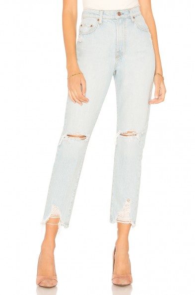 Nobody Denim CULT SKINNY ANKLE JEAN in Visual | ripped faded denim jeans