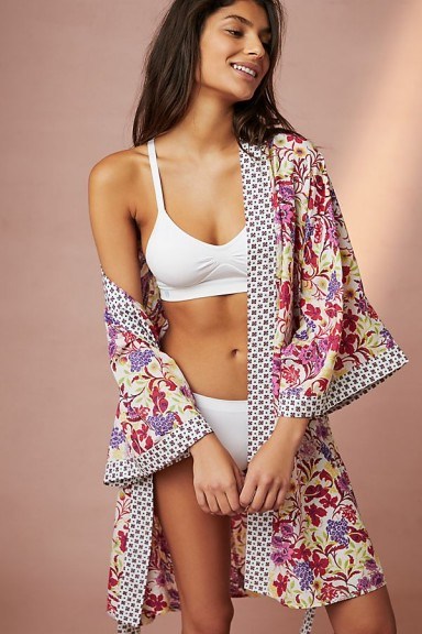 Floreat Northern Garden Kimono | floral beach cover-up | oriental style jackets - flipped