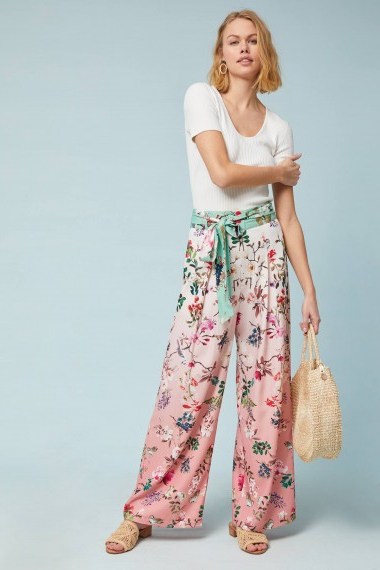 Hemant & Nandita Ombre Floral Wide-Leg Trousers ~ feminine spring look - flipped