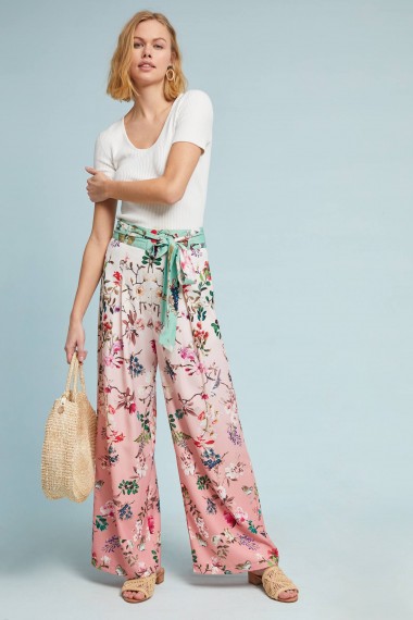 Hemant & Nandita Ombre Floral Wide-Leg Trousers ~ feminine spring look