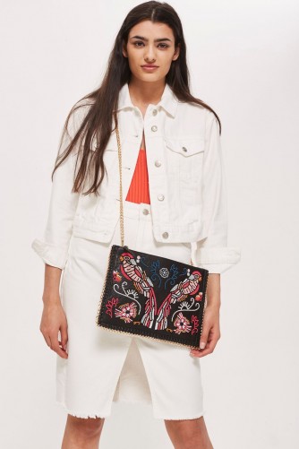 Topshop Parrot Embroidered Cross Body Bag | beaded bags
