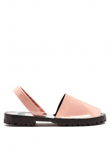 GOYA Patent leather slingback sandals ~ pink shiny flats