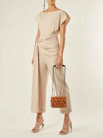 JACQUEMUS Perola brown leather bag ~ macramé net covered bags - flipped