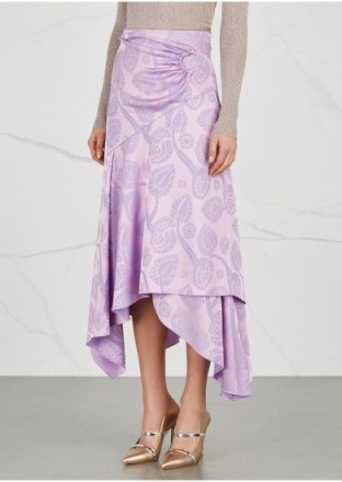 PETER PILOTTO Lilac handkerchief jacquard skirt ~ asymmetric skirts - flipped