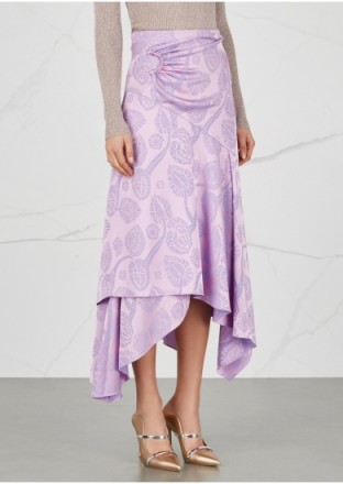 PETER PILOTTO Lilac handkerchief jacquard skirt ~ asymmetric skirts