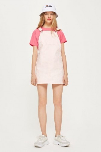 Topshop Pinstripe Pinafore Dress | casual summer style | pink pinafores - flipped