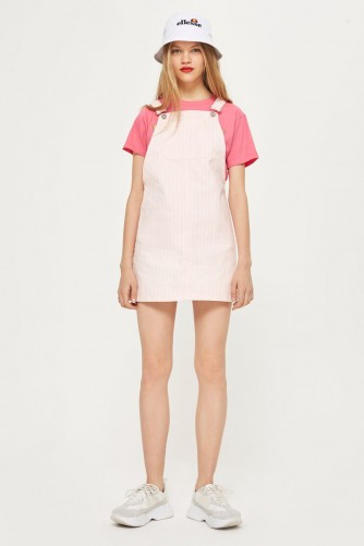 Topshop Pinstripe Pinafore Dress | casual summer style | pink pinafores