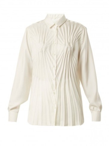 MAISON MARGIELA Pleated satin blouse | white shirts - flipped
