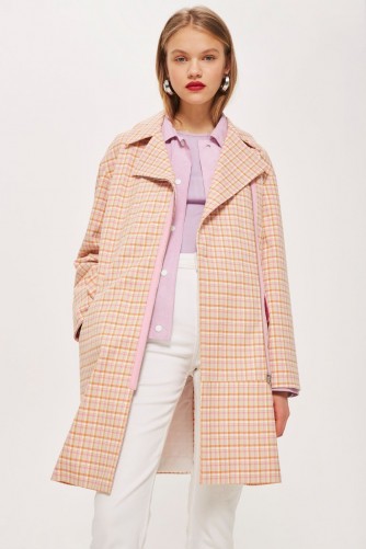 Topshop Premium Pastel Checked Coat | spring coats