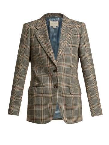 GUCCI Prince of Wales-check wool oversized blazer ~ Italian tailored blazers
