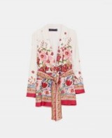 ZARA PRINTED BLAZER WITH BELT / floral print jackets