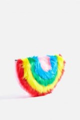 TOPSHOP Rainbow Clutch Bag ~ fluffy multicoloured bags